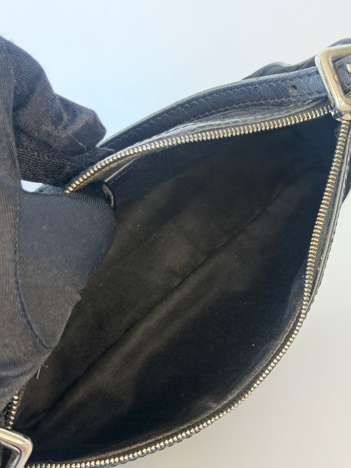 Celine Vintage C Macadam Suede Baguette Bag - Black