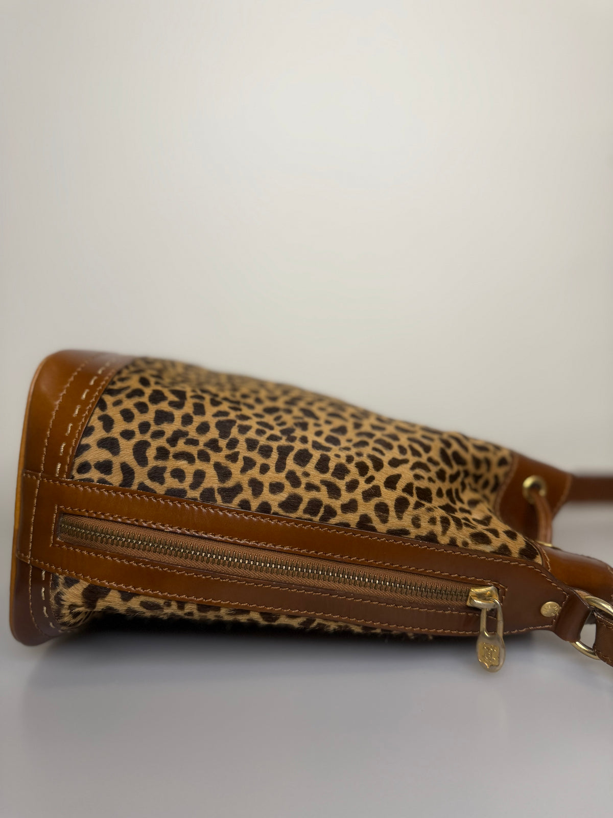 VERY RARE Vintage Celine Leopard Pony Hair Bucket Bag