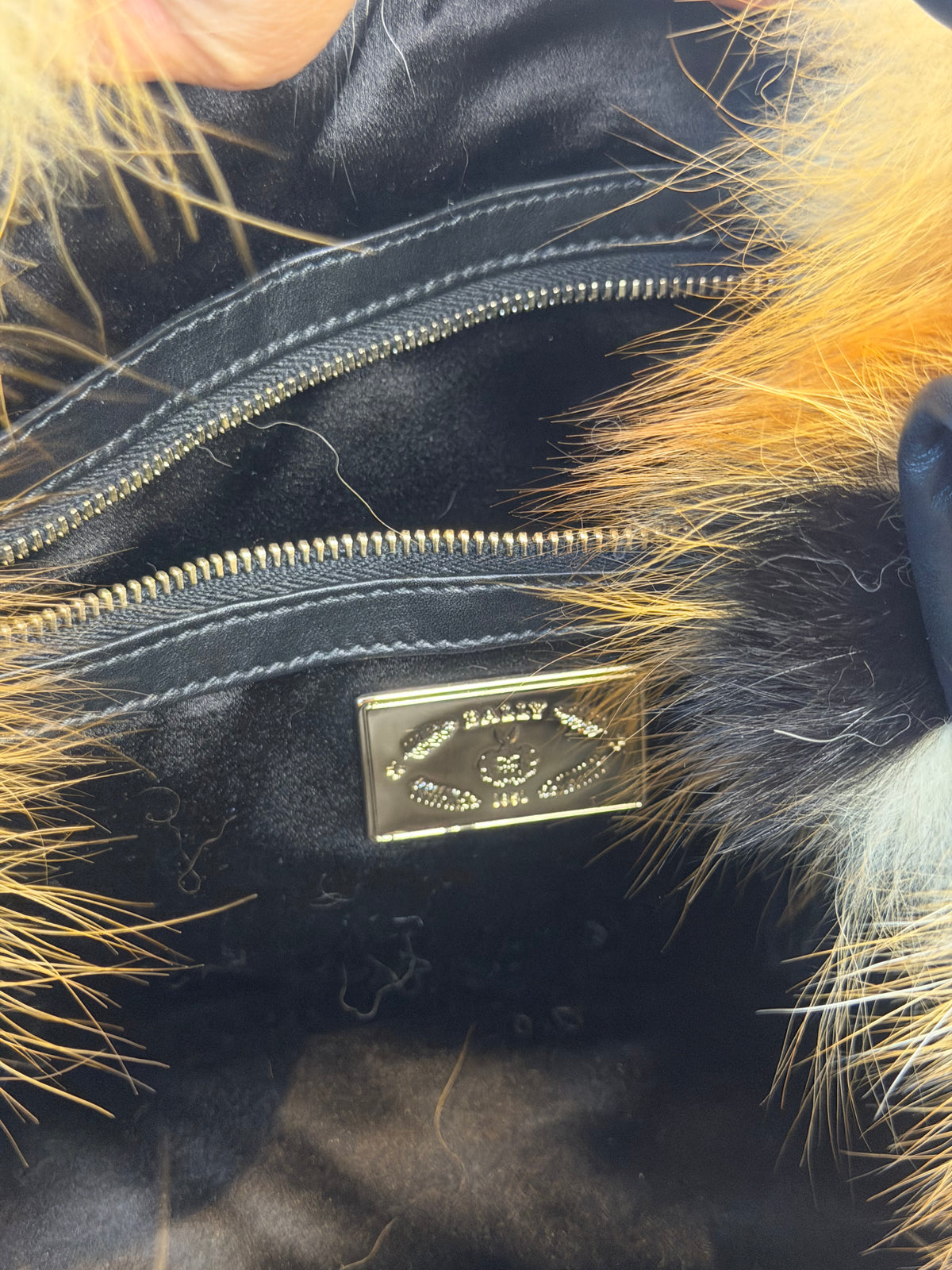 [Very Rare] Bally Brown Fur Tiger Pattern Shoulder Bag