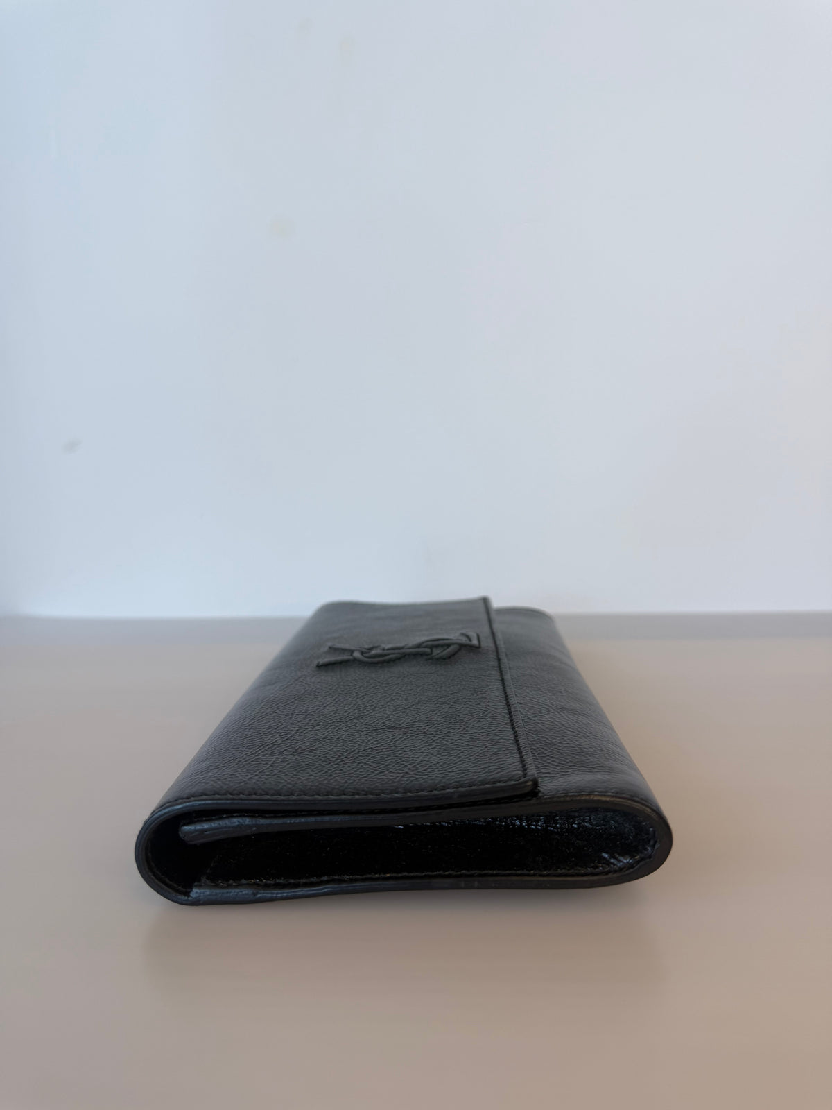 YSL Black Patent Leather Belle De Jour Clutch