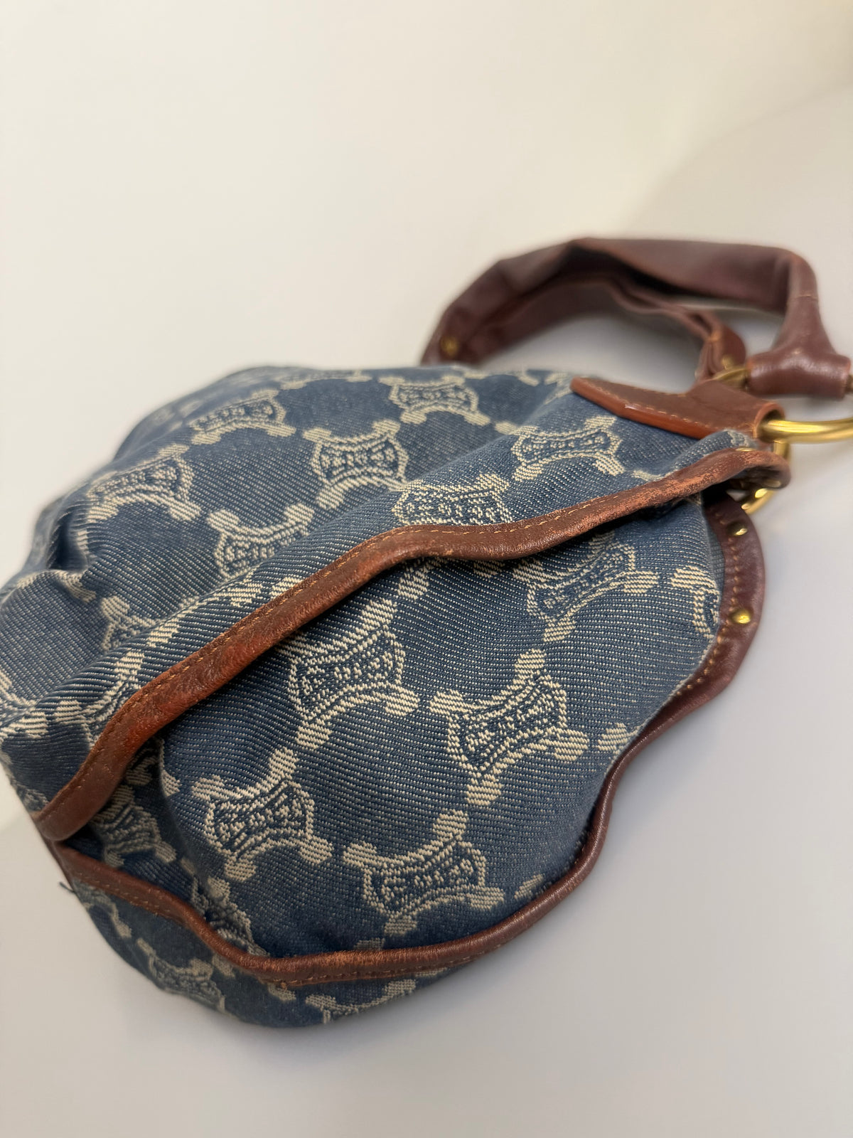 Vintage Celine Denim Macadam Bittersweet Hobo Bag