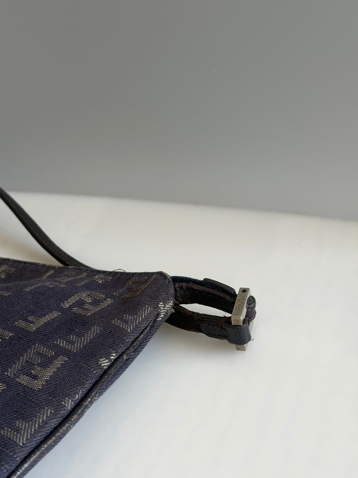 Fendi Navy Zucchino Denim Crossbody Bag