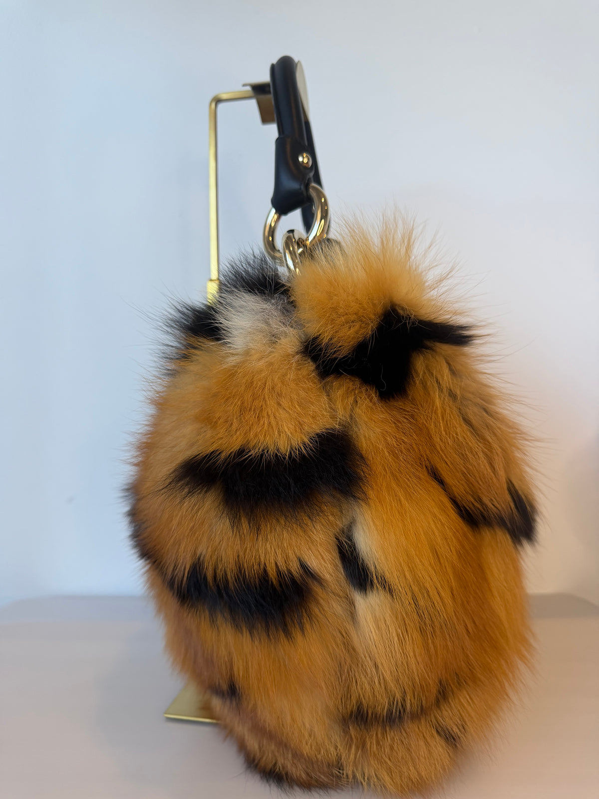 [Very Rare] Bally Brown Fur Tiger Pattern Shoulder Bag