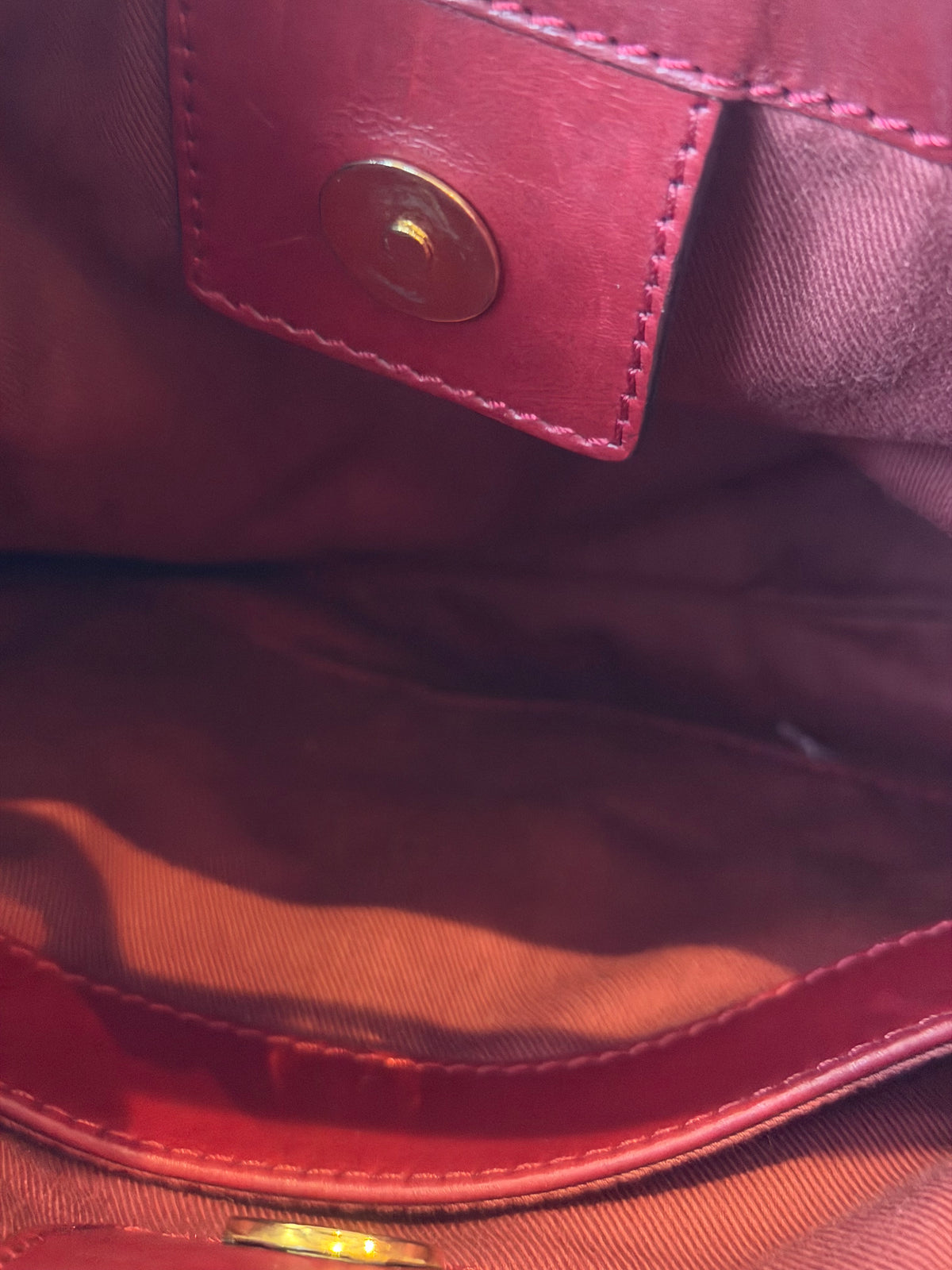 Chloé Victoria Calfskin Two-Way Bag – Burgundy