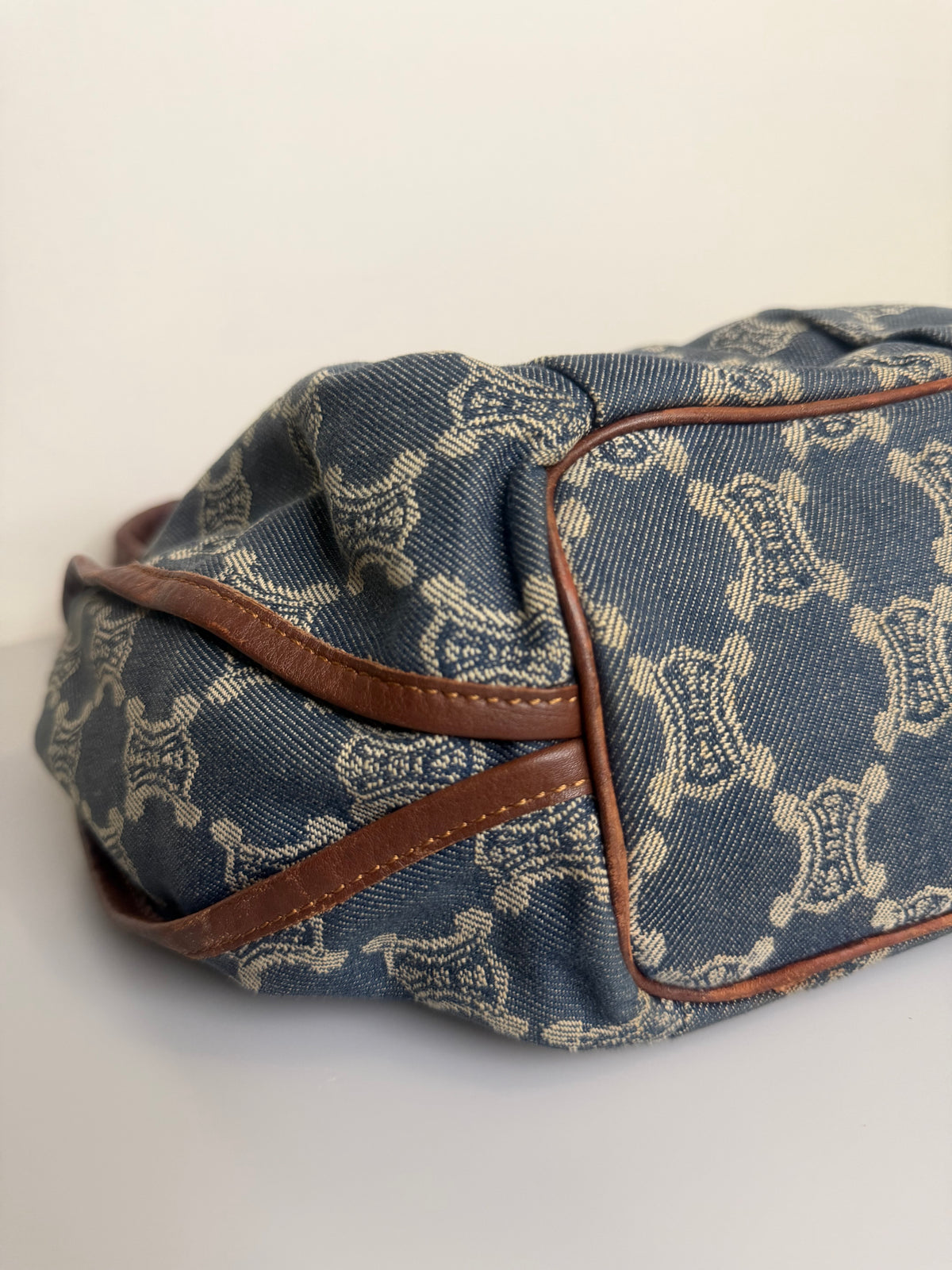 Vintage Celine Denim Macadam Bittersweet Hobo Bag