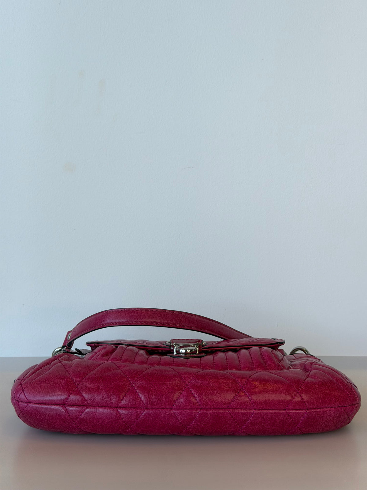Y2K Coach Poppy Quilted Calfskin Leather 2-Way Bag - Hot Pink