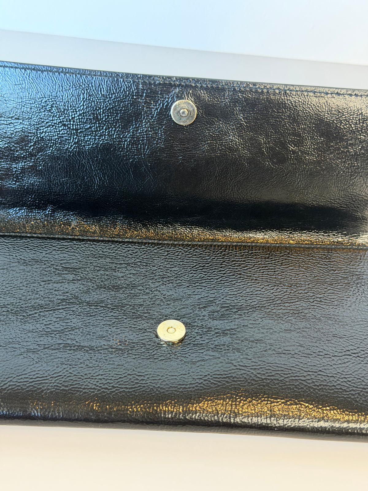 YSL Black Patent Leather Belle De Jour Clutch
