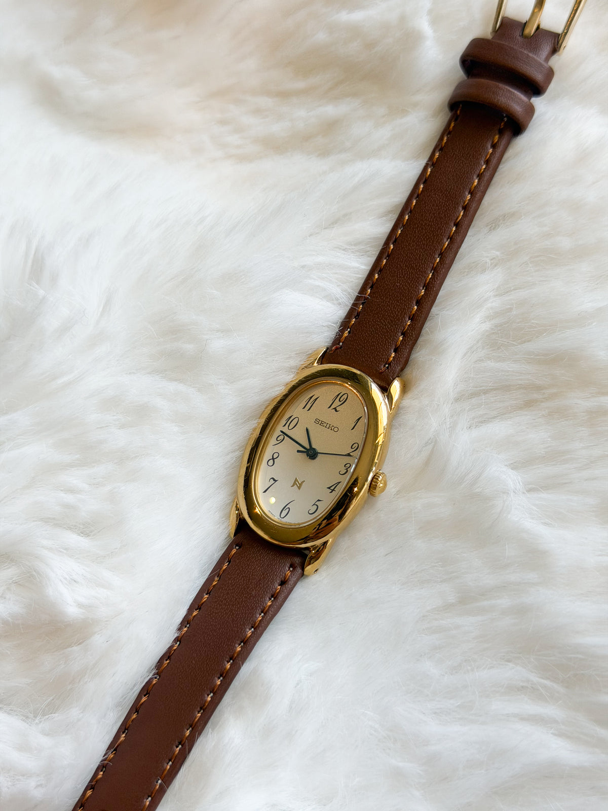 Vintage Seiko “Baignoire” Watch in Brown - Mint Condition