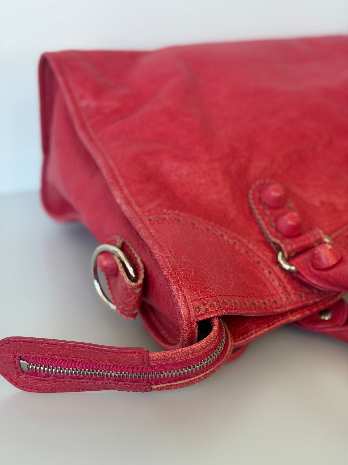 Balenciaga Giant 12 Brogues Covered City Bag - Rose Thulian