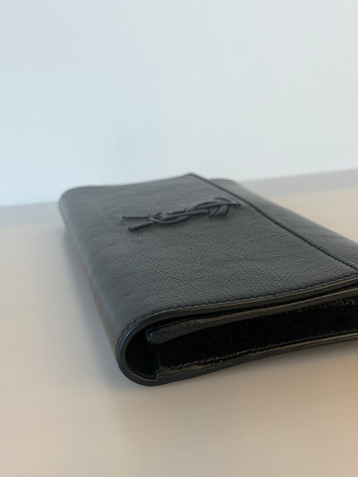 YSL Black Patent Leather Belle De Jour Clutch