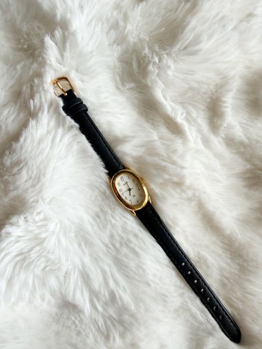 Vintage Seiko “Baignoire” Watch in Black - Mint Condition