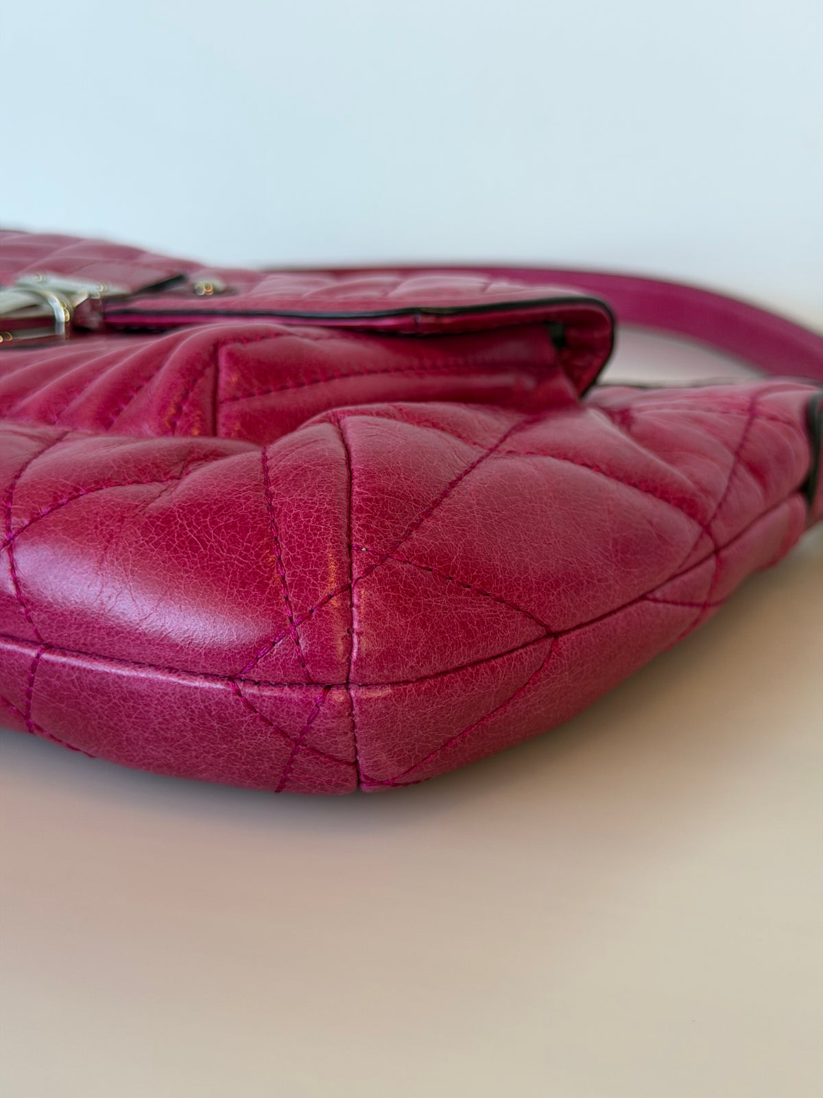 Y2K Coach Poppy Quilted Calfskin Leather 2-Way Bag - Hot Pink
