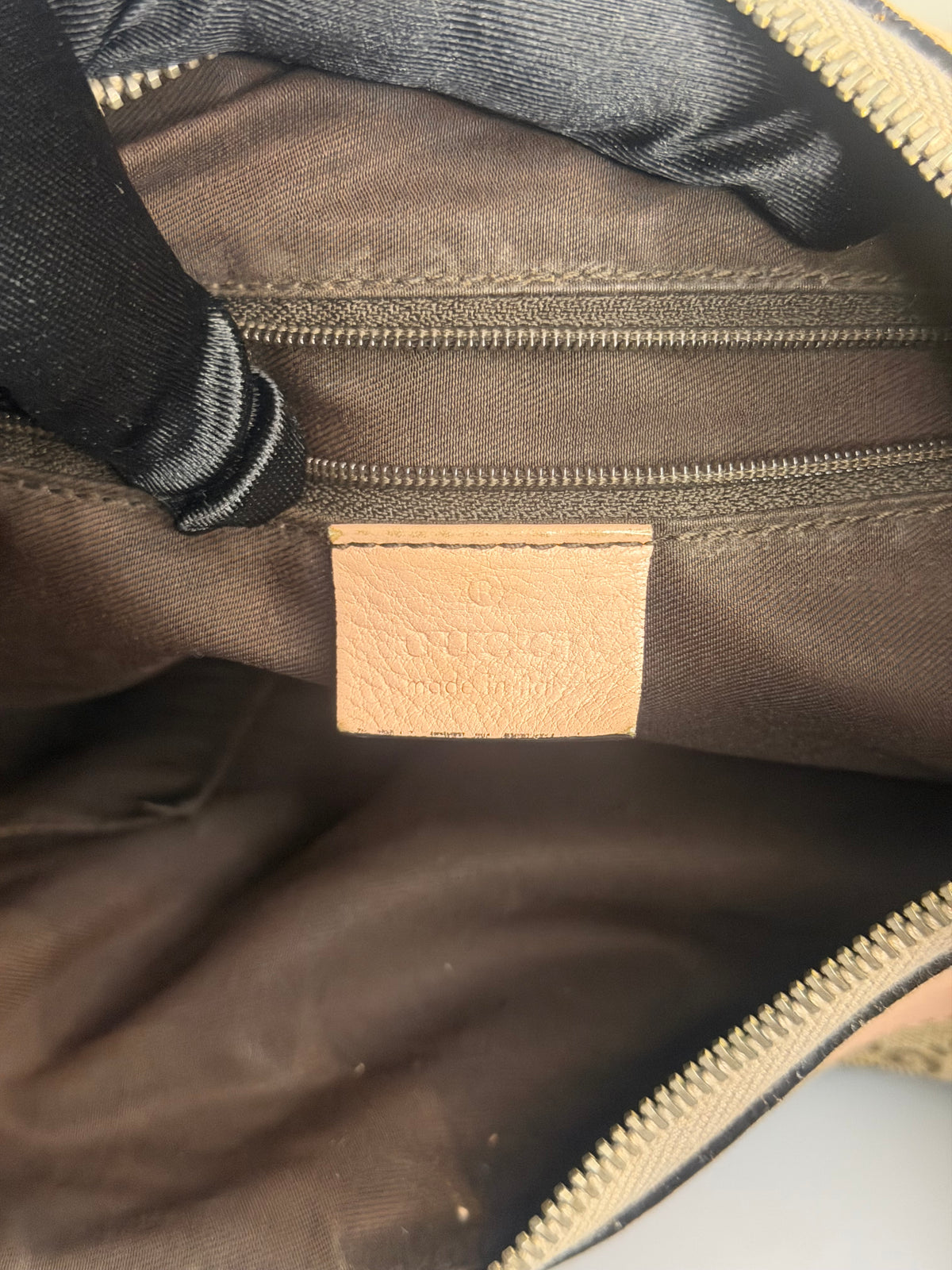 Gucci Abbey D-Ring Monogram Hobo Bag with Pastel Pink Leather Trim