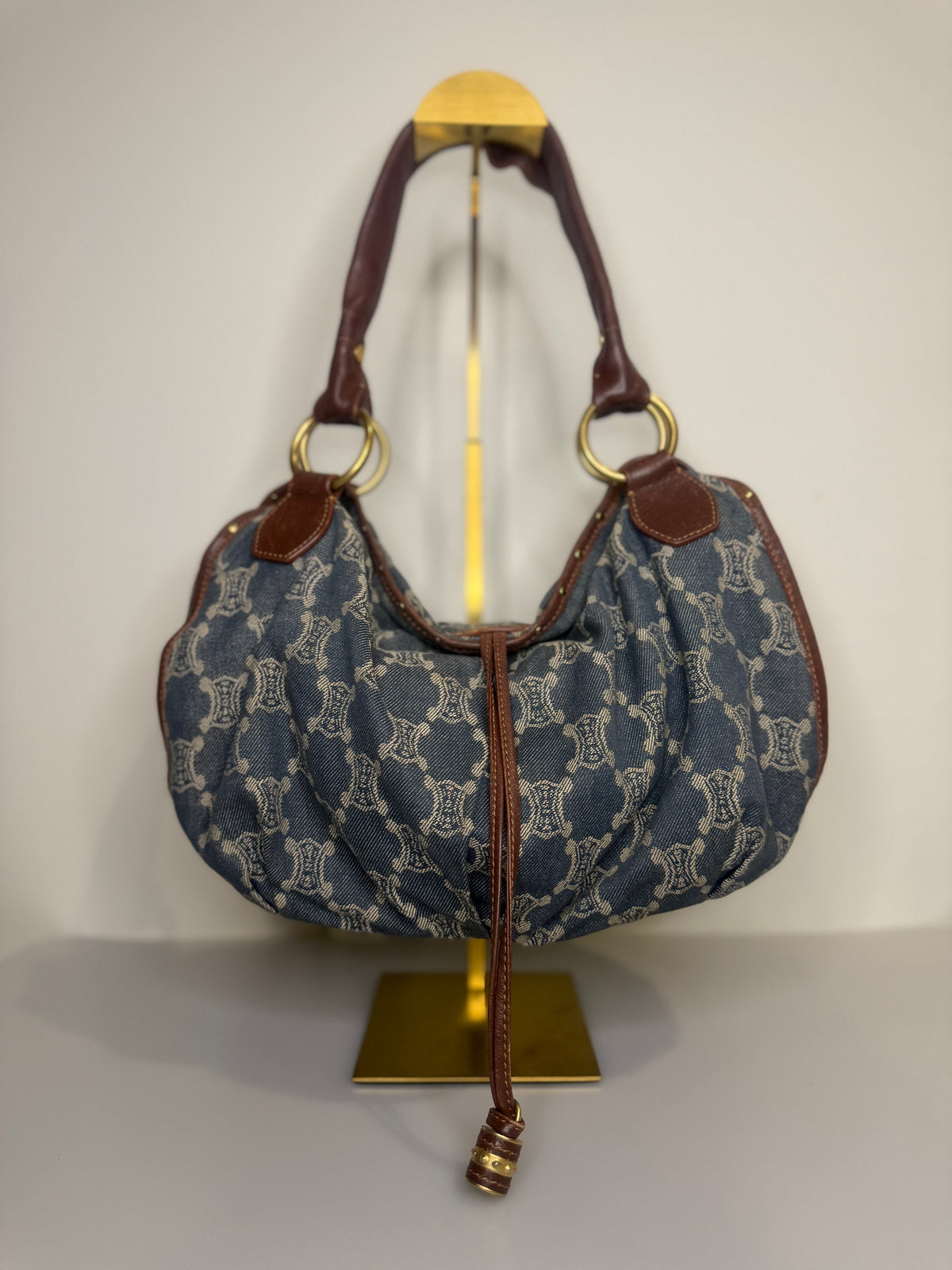 Vintage Celine Denim Macadam Bittersweet Hobo Bag