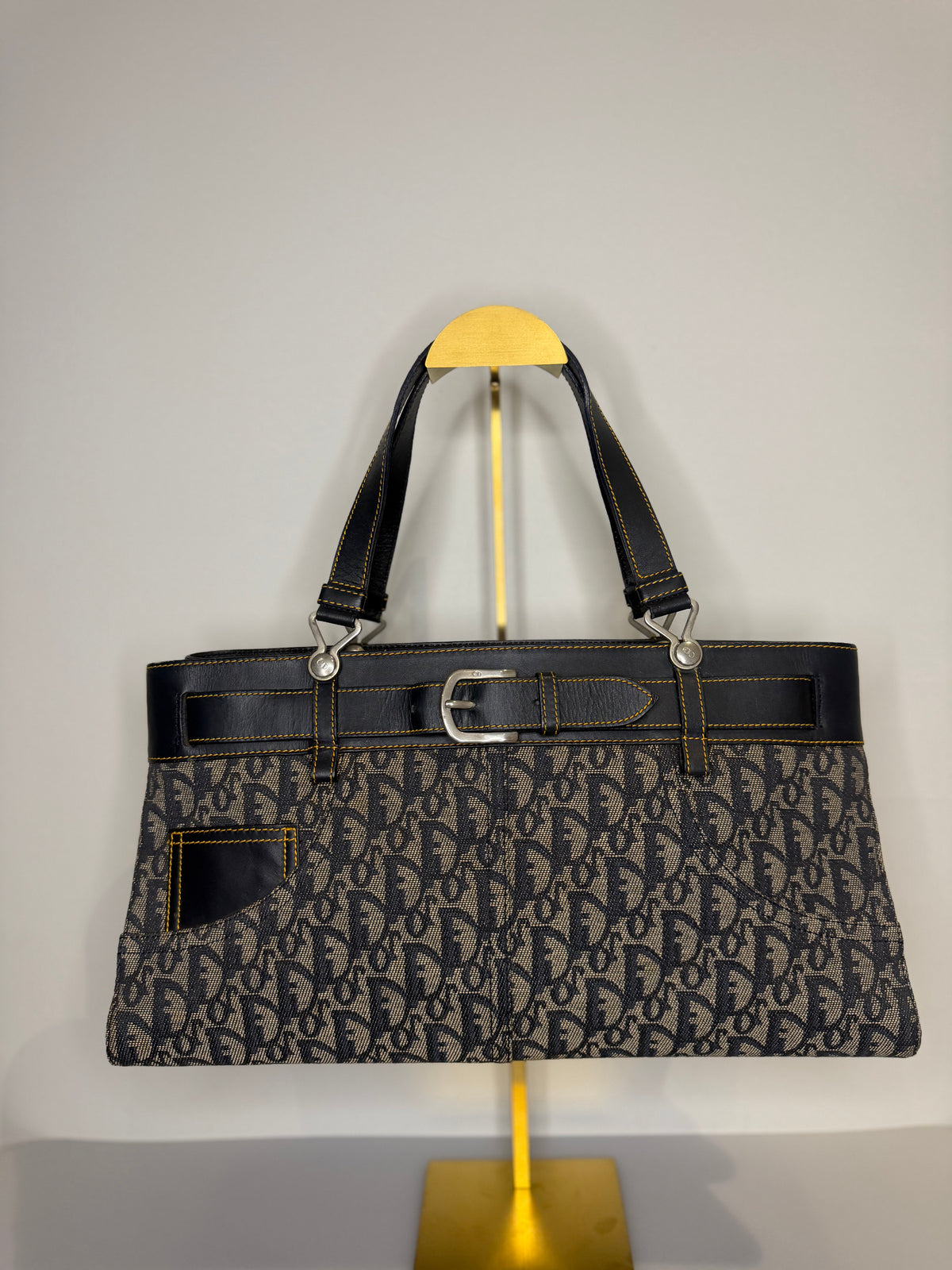 Vintage Dior Diorissimo Denim Shoulder Bag — 2001 Collection John Galliano Era