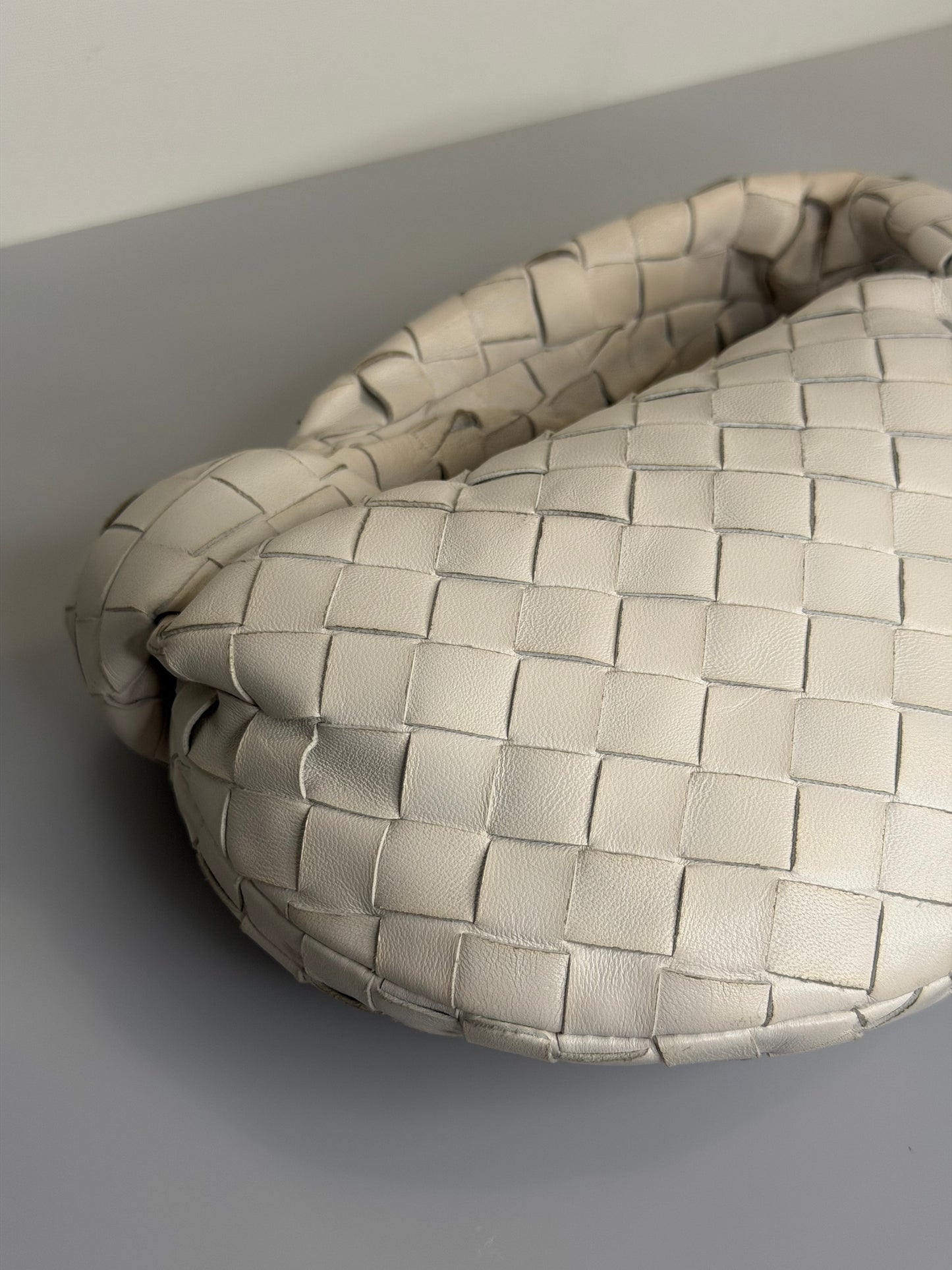 Bottega Veneta Mini Jodie Intrecciato Bag — Chalk