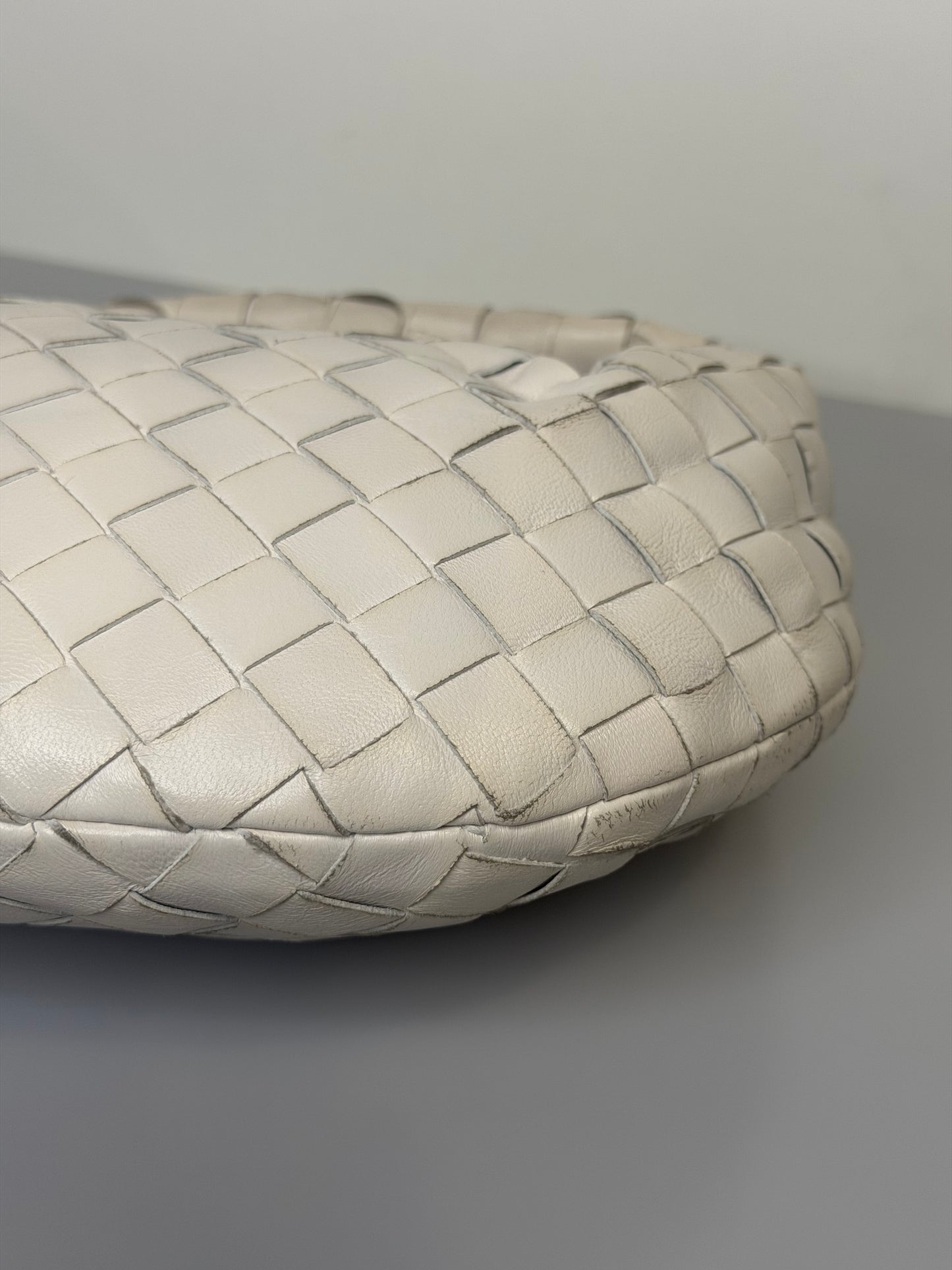 Bottega Veneta Mini Jodie Intrecciato Bag — Chalk