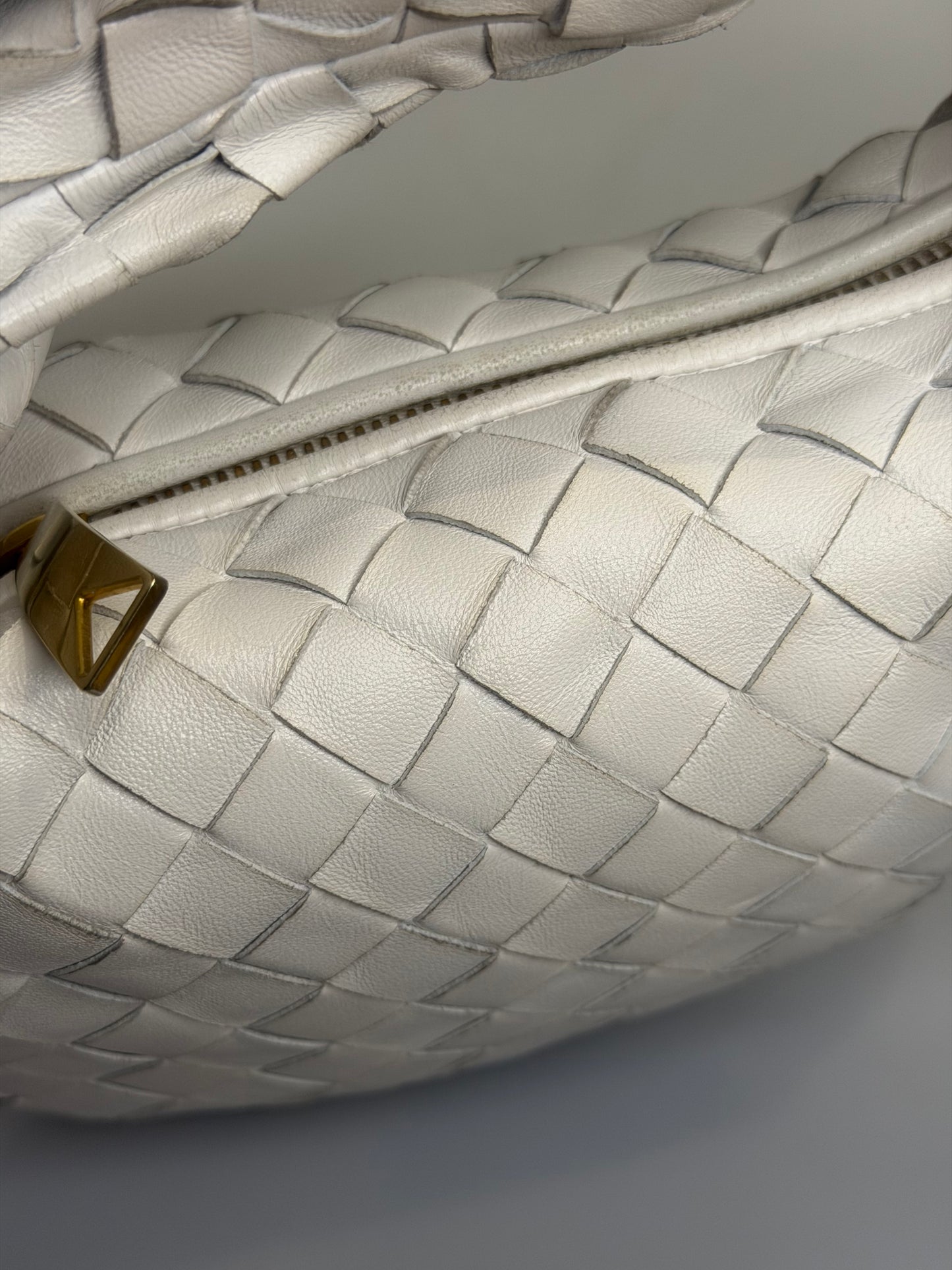 Bottega Veneta Mini Jodie Intrecciato Bag — Chalk