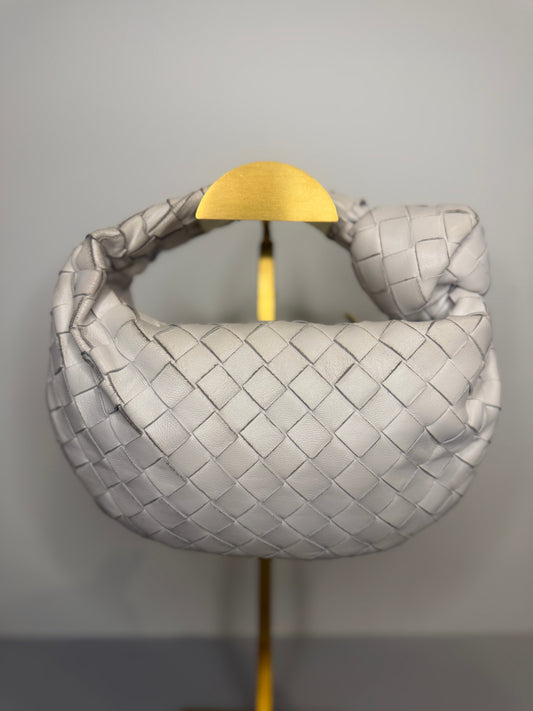 Bottega Veneta Mini Jodie Intrecciato Bag — Chalk